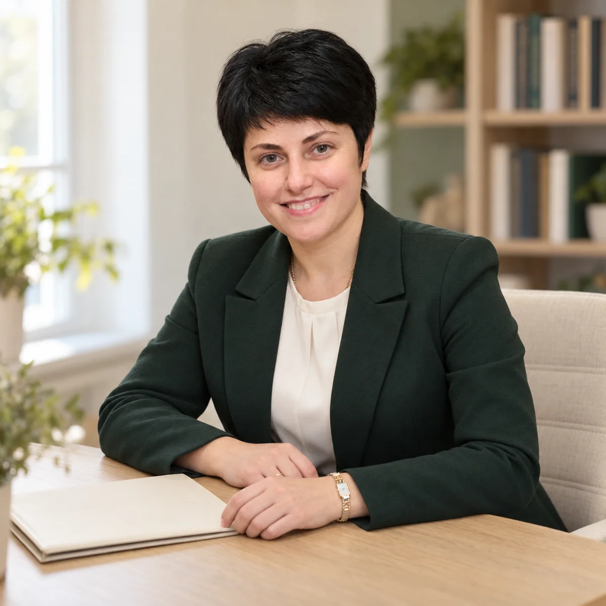 Портрет Юлії Кормілець за робочим столом